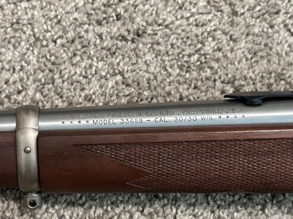 Marlin 336SS 30-30 win lever action stainless SS 20” brl walnut nice -img-7