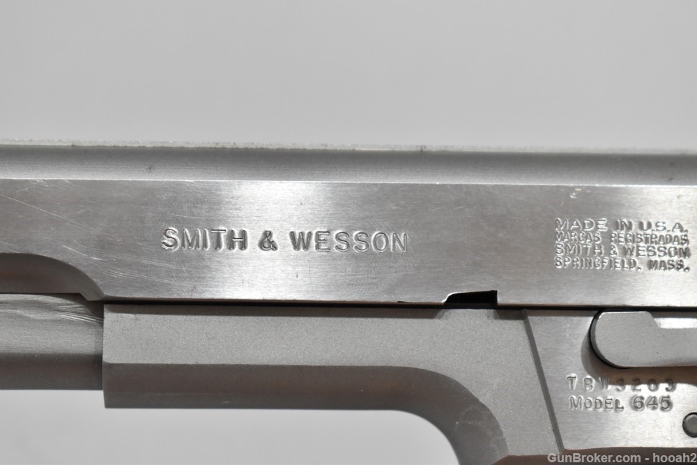 Smith & Wesson S&W 645 Semi Auto Stainless Pistol 45 ACP 1989 1990-img-4