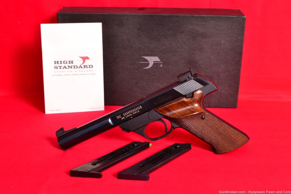 WOW High Standard Sharpshooter  .22 Original Box Manual PENNY NO RES     -img-1