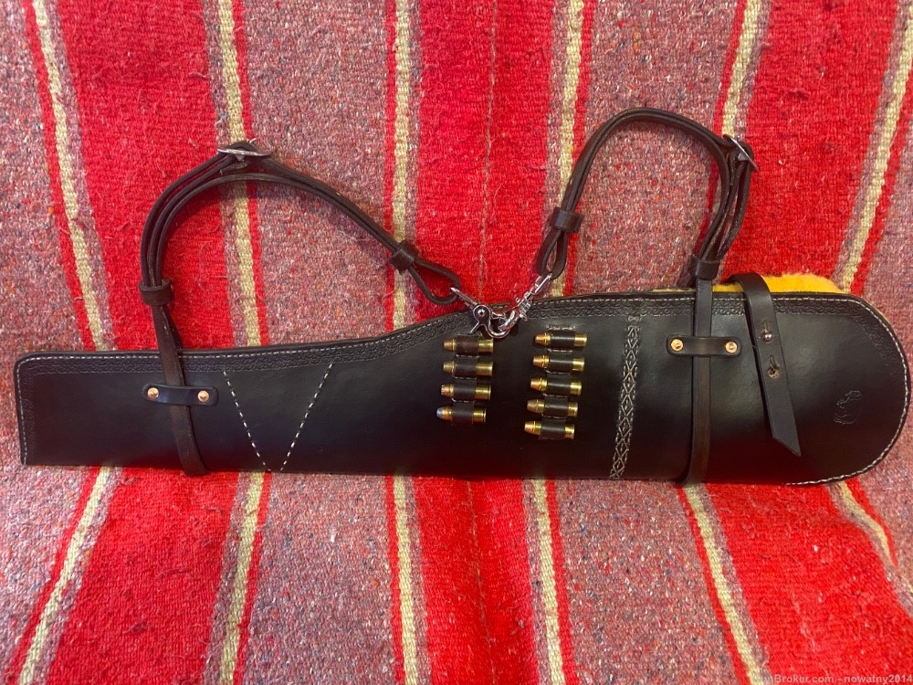 Custom Leather Saddle Scabbard for Winchester Model 94 Trapper Carbine-img-0
