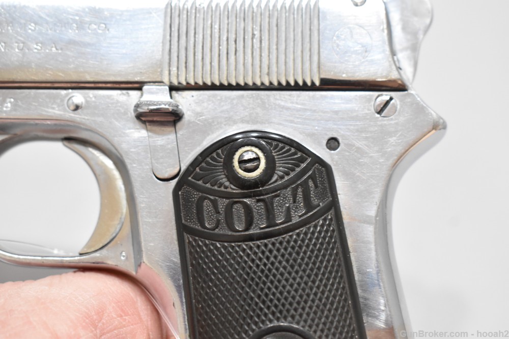 Colt Model 1902 Semi Auto Pistol 38 ACP W Lanyard Loop Nickel 1909-img-8