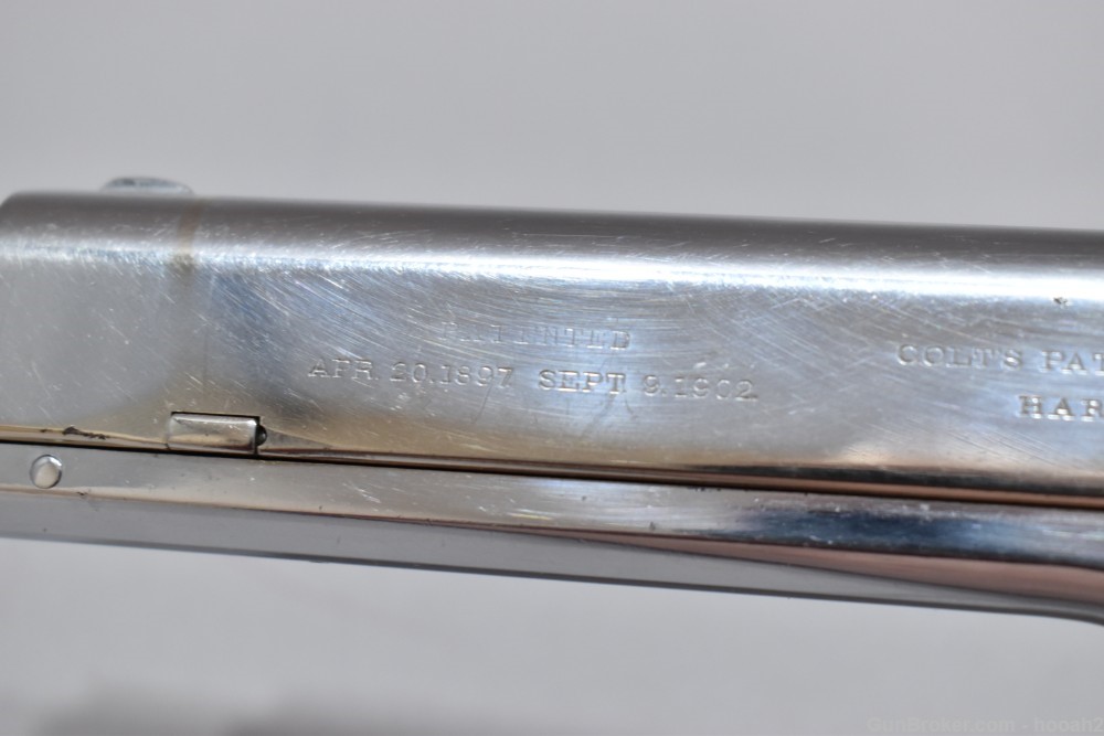 Colt Model 1902 Semi Auto Pistol 38 ACP W Lanyard Loop Nickel 1909-img-4