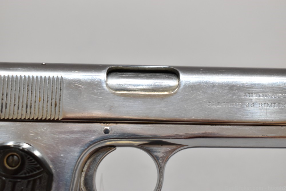 Colt Model 1902 Semi Auto Pistol 38 ACP W Lanyard Loop Nickel 1909-img-12