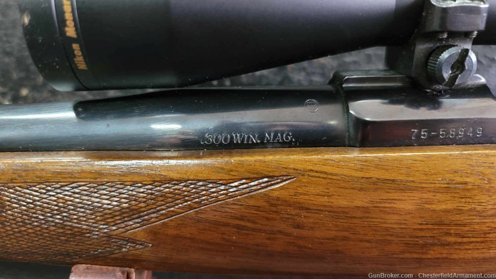 Ruger Model M77 300 Win Mag 1981 Rear Tang Safety Rifle Nikon Monarch Scope-img-24