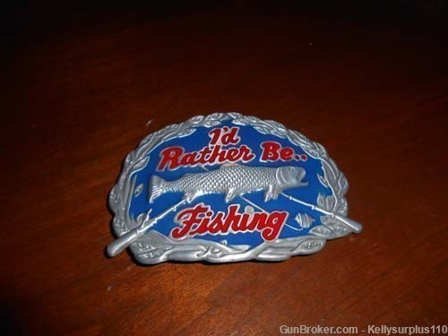 I'd Rather Be Fishing Belt Buckle - BO702-img-0
