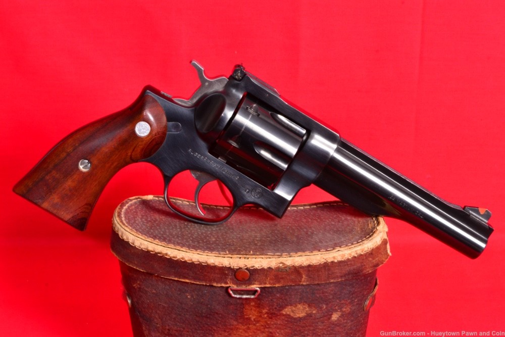 NICE Ruger Redhawk .44 Magnum Revolver Blue Steel Wood Grips PENNY NO RES-img-1