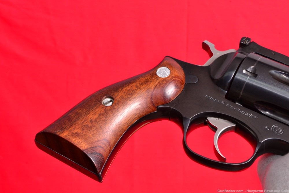 NICE Ruger Redhawk .44 Magnum Revolver Blue Steel Wood Grips PENNY NO RES-img-13