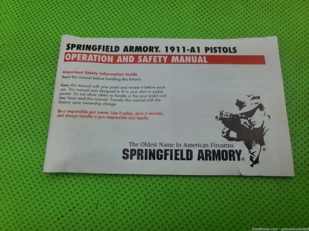 Springfield 1911A1 * 45 ACP * GI MILSPEC PARKERIZED PW9108L IN ORIGINAL BOX-img-10