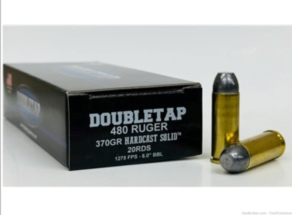  480 ruger double tap 370 gr. Hard cast solid (20 rnds) no CC Fee -img-0
