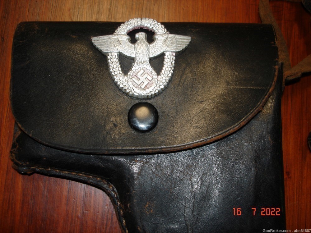 WWII German P38 custom shoulder holster Police badge emblem-img-1