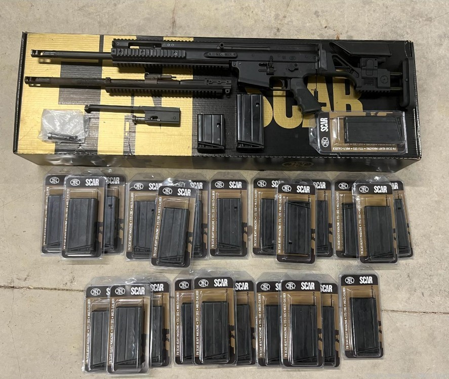 FN SCAR - 20S DMR NRCH, 7.62, 1-10RD & 25-20RD -FN MAGS - SPARE BBL &BOLTS-img-0