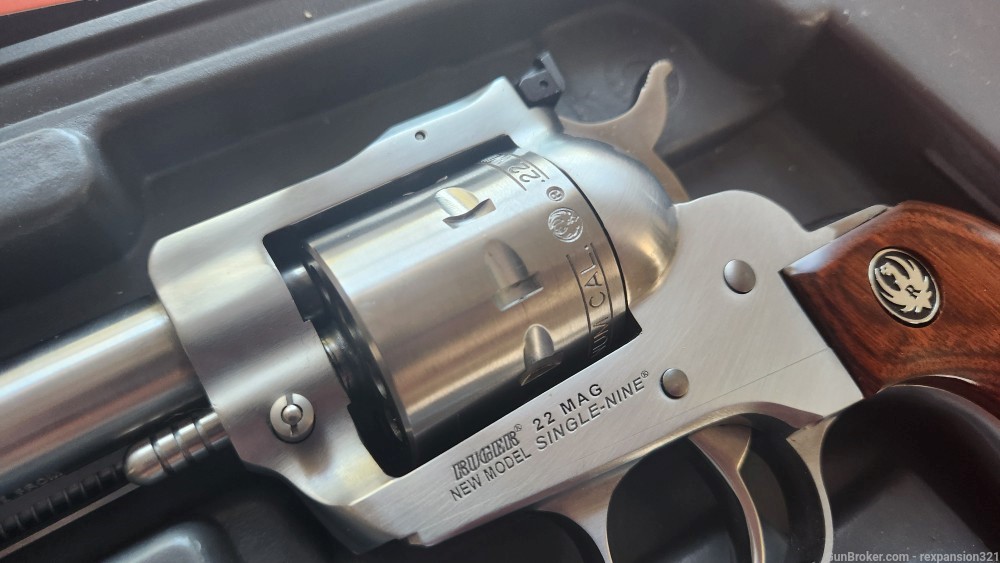 RARE RUGER SINGLE NINE .22 MAGNUM 9 SHOT STAINLESS 6.5IN -img-3