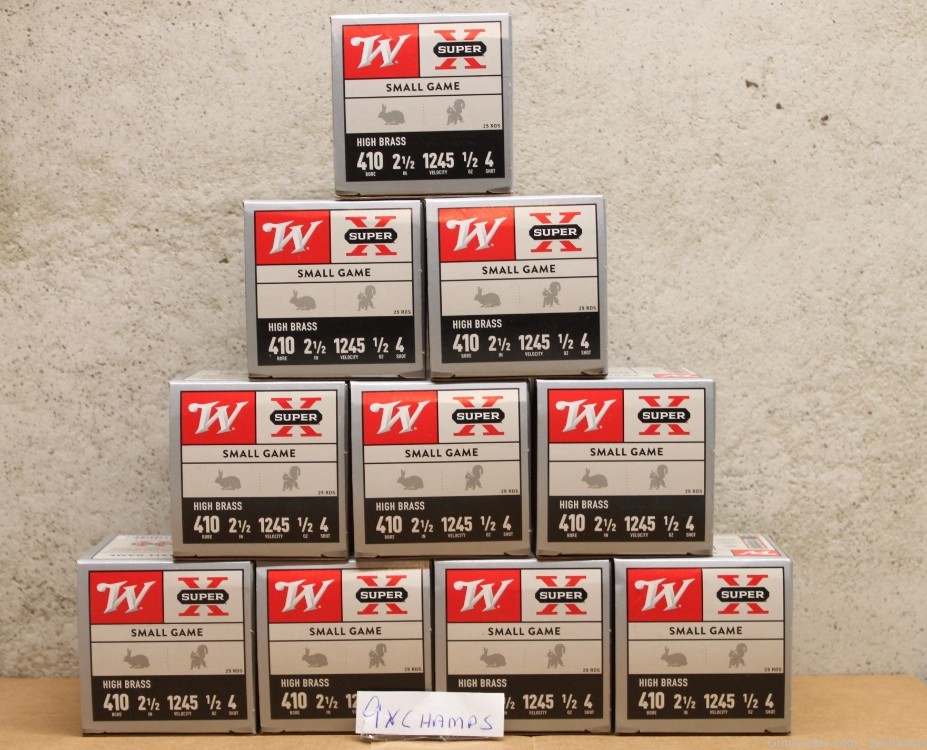 250 Rounds Winchester 410 ammo 4 shot 2-1/2" 1245FPS Super X-img-0