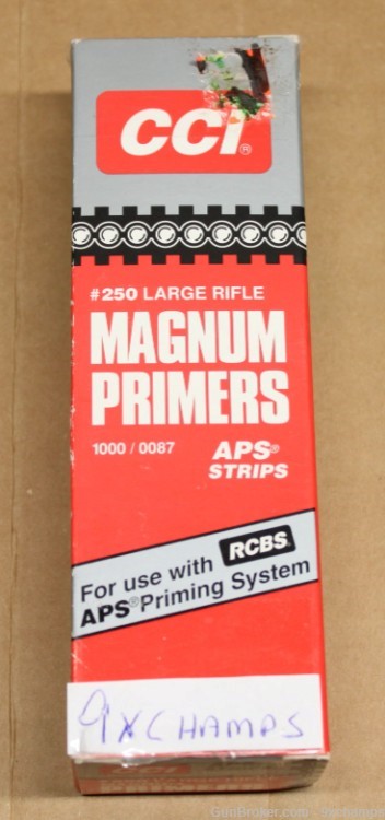 1000 CCI #250 Magnum Large Rifle Primers, NO. 250 full brick APS Strips -img-0