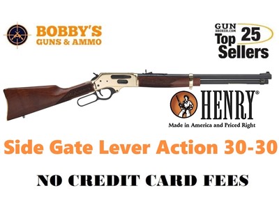 Henry H0243030 Side Gate Lever Action 30-30 5+1 20" Polished Brass