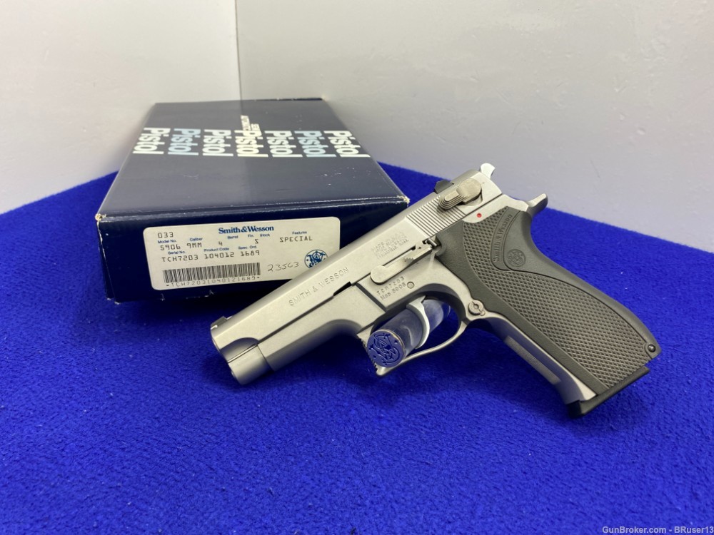 1989 Smith Wesson 5906 9mm Stainless *TRADITIONAL DOUBLE-ACTION SEMI-AUTO*-img-2