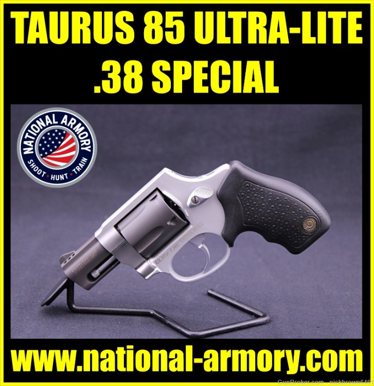 TAURUS MODEL 85 ULTRA-LITE TITANIUM 38 SPLECIAL 2" DAO 5 SHOT TWO-TONE-img-0
