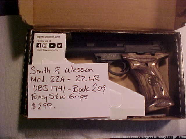Book # 209 - Smith & Wesson Model 22A with Fancy S&W Target Grips-img-2