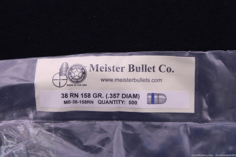 NEW MEISTER BULLETS CAST LEAD 38 CAL 158GR RN .357" 500 CT-img-2