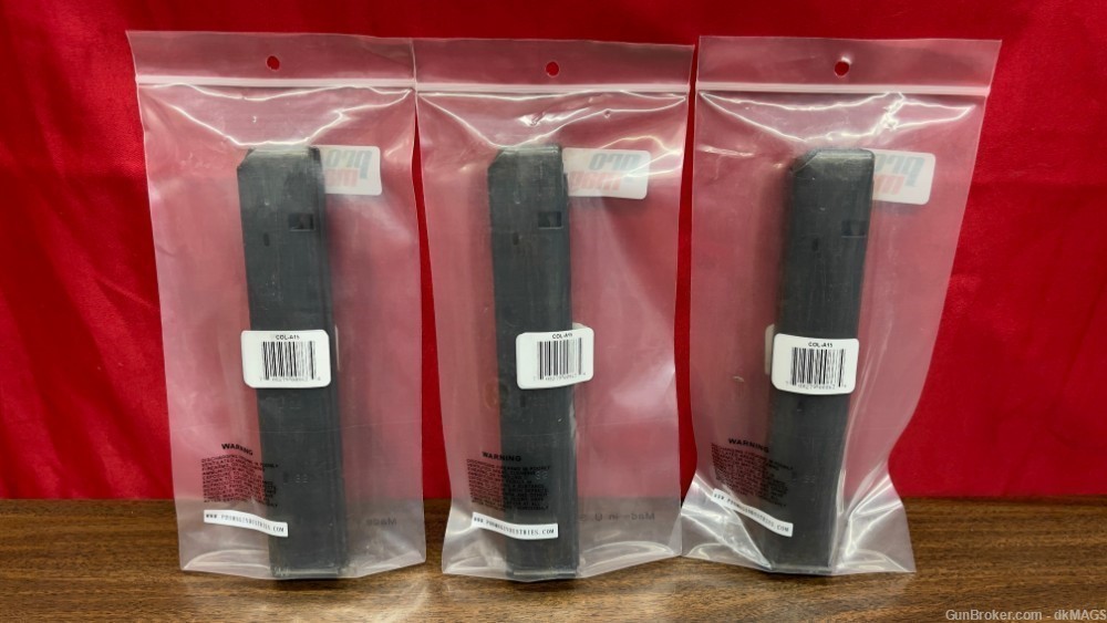 3 Pro Mag AR15 9mm Colt SMG Type 32 Round Magazines Springfield victor-img-1