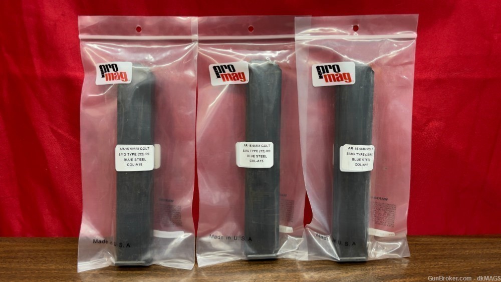 3 Pro Mag AR15 9mm Colt SMG Type 32 Round Magazines Springfield victor-img-0
