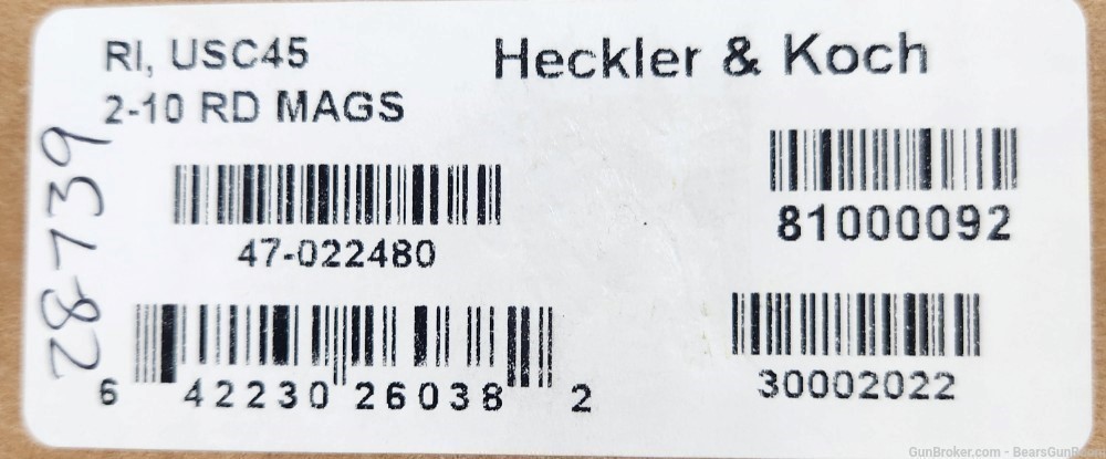 Heckler and Koch USC 45acp 16" barrel NIB -img-1