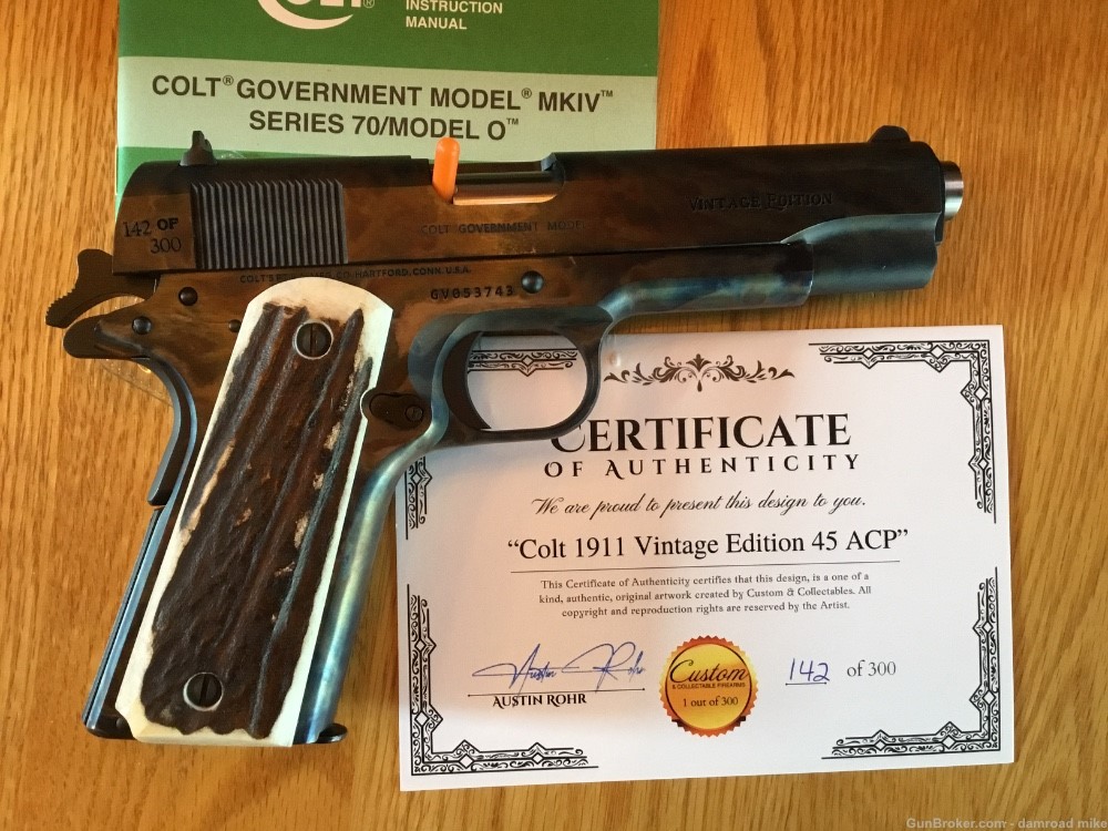 Colt 1911 45 acp 5" CUSTOM Color Case finish LTD 142/300 Vintage Edition -img-2