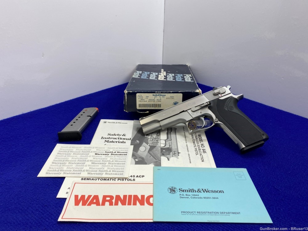 1991 Smith Wesson 645 .45acp *RARE TRANSITIONAL MODEL* Amazing!-img-0