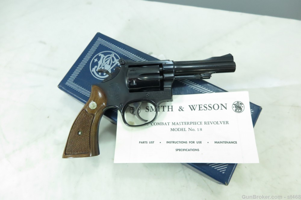 1977 Smith & Wesson 18-3 Combat Masterpiece .22LR W/Box Excellent $.01 NoRs-img-0