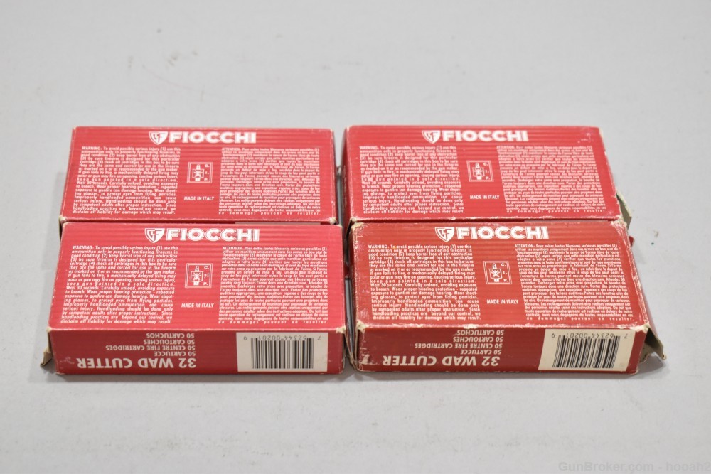 4 Boxes 188 Rds Fiocchi 32 Wad Cutter S&W Smith Wesson Long 100 G LWC -img-1