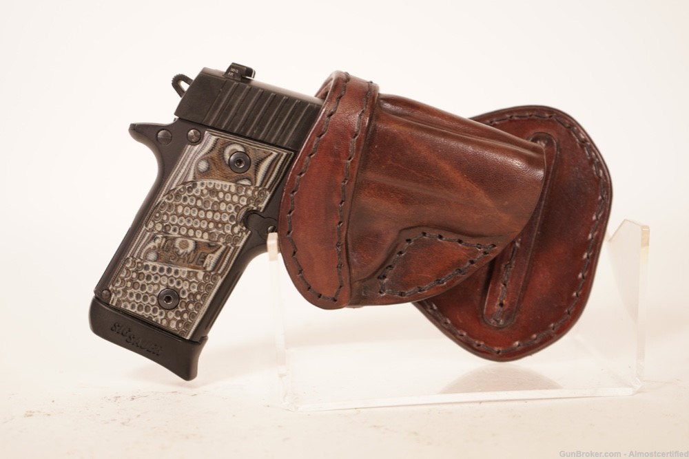 Sig Sauer, P238, .380 ACP, 3 Mags, Mfg. 2011, Leather Holster, Penny Start-img-1