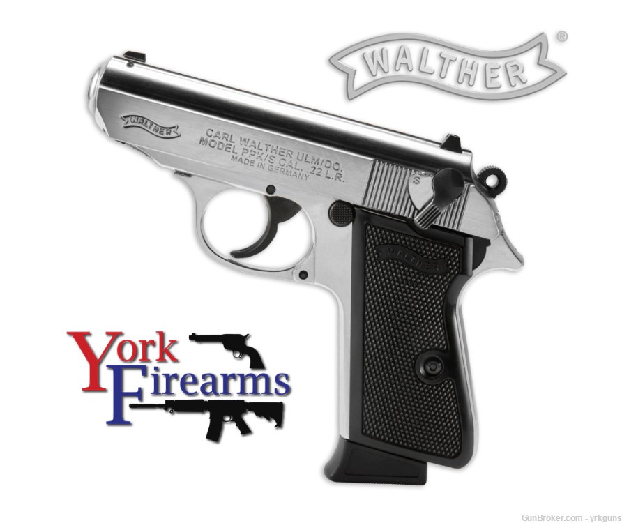 Walther Arms PPK/S 22LR Nickel 10rd Handgun NEW 5030320-img-0