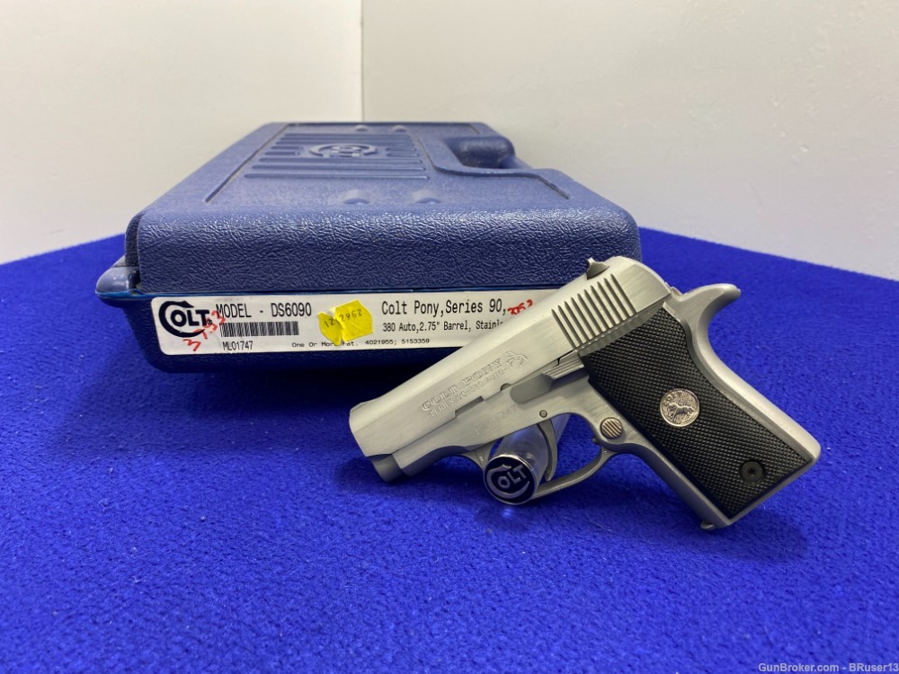 1996 Colt Pony Series 90 .380 ACP Stainless 2.75" *LIMITED PRODUCTION MODEL-img-2