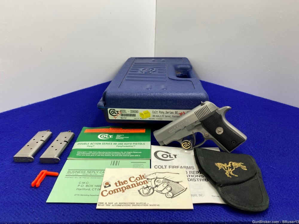 1996 Colt Pony Series 90 .380 ACP Stainless 2.75" *LIMITED PRODUCTION MODEL-img-0