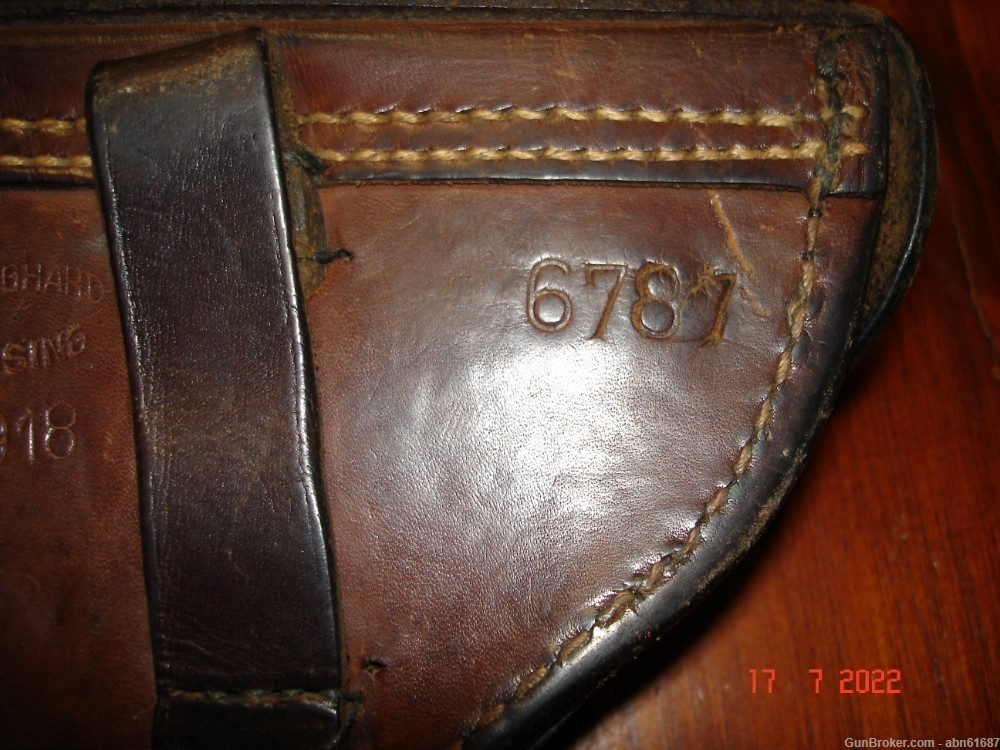 WWI German P08 1918 dated Luger Police holster N.BURGHART PASING #6787-img-3