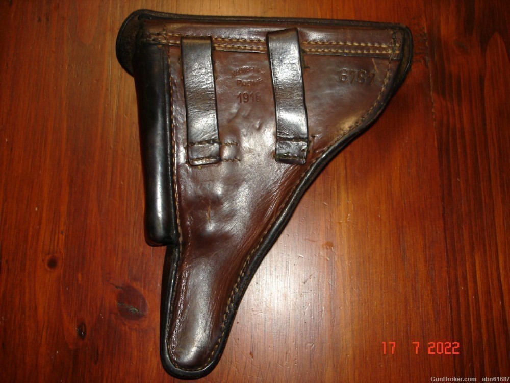 WWI German P08 1918 dated Luger Police holster N.BURGHART PASING #6787-img-1