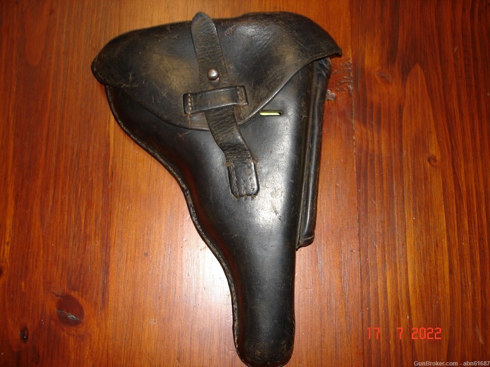 WWI German 1918 dated P08 Luger holster Artillery converted to Police use-img-0