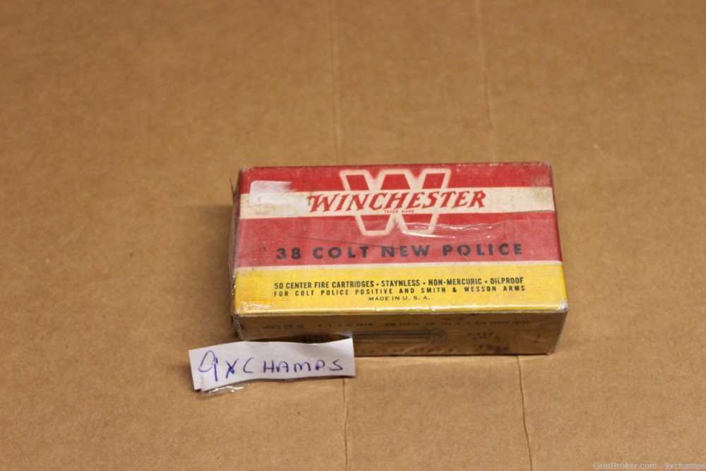 50 Round WInchester 38 Colt New Police ammo Vintage ammunition-img-0