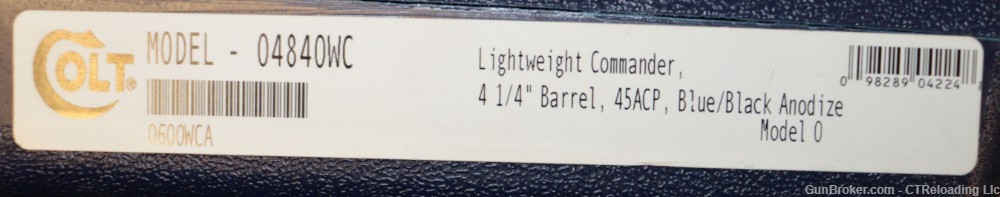 Colt WILEY CLAPP Commander 45 Acp. 4.25" Barrel 2 Mags Factory Case-img-17