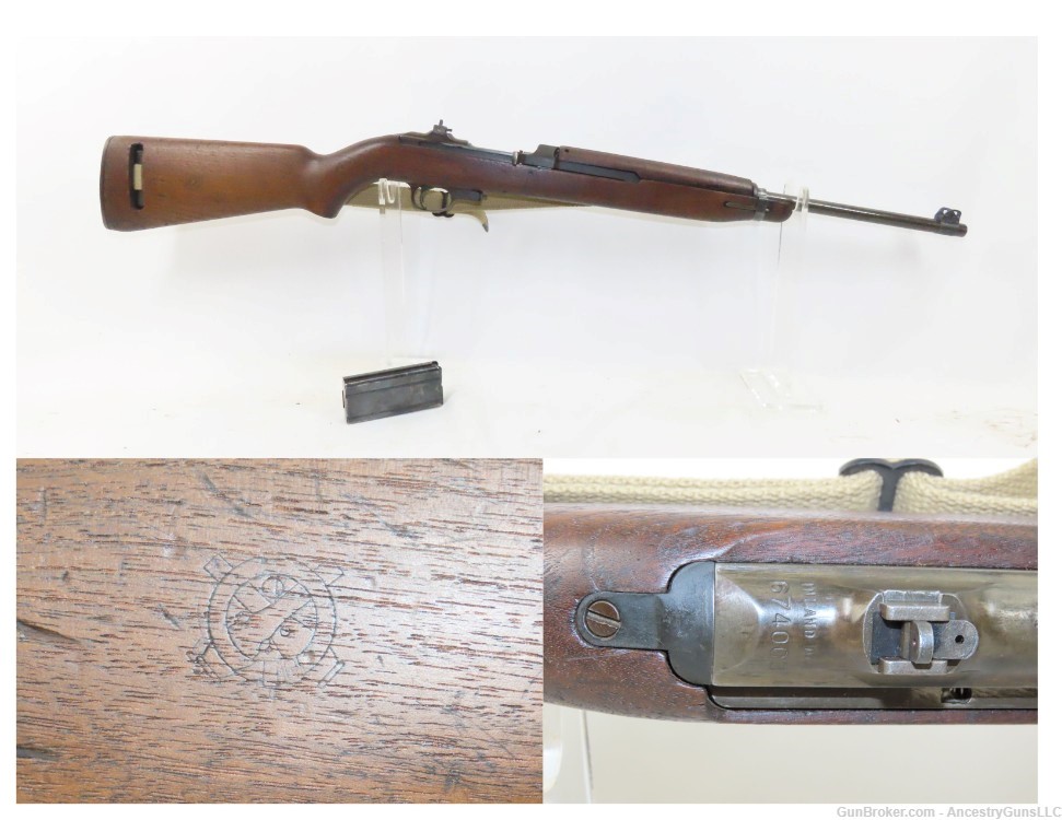 c1943 mfr. World War II Era U.S. INLAND M1 .30 Carbine SLING & OILER-img-0