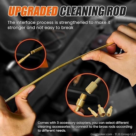 Universal Gun Cleaning Kit Cleaning Supplies w/ Brass Rods Tough Carrying-img-4