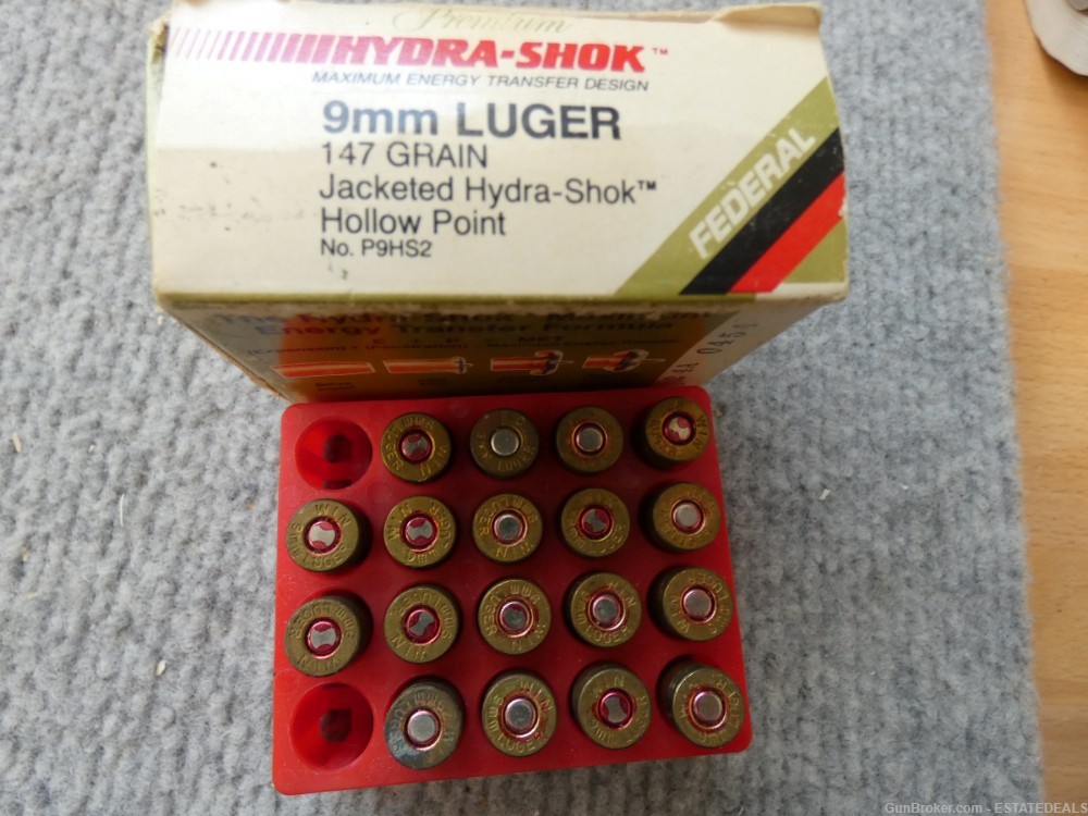 Federal Hydra Shock 9mm 147 Grain JHP 18 Rounds-img-0