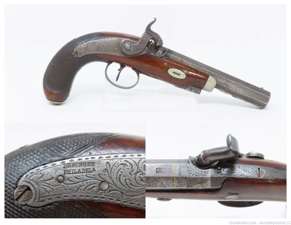 MEMPHIS TN FH CLARK Antique DERINGER 1850s .45 Pistol Philadelphia Southern-img-0