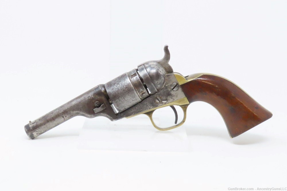 c1873 mfr Antique COLT Pocket NAVY Revolver .38 STAGECOACH ROBBERY Cylinder-img-1