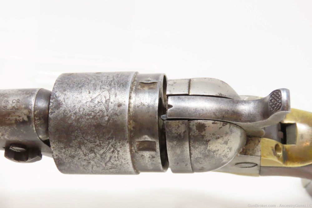 c1873 mfr Antique COLT Pocket NAVY Revolver .38 STAGECOACH ROBBERY Cylinder-img-7