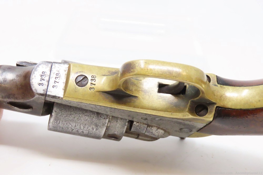c1873 mfr Antique COLT Pocket NAVY Revolver .38 STAGECOACH ROBBERY Cylinder-img-12