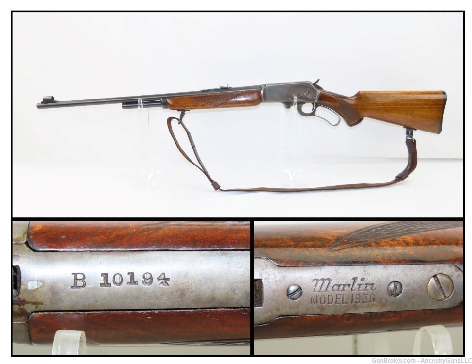 RARE Deluxe MARLIN Model 1936 Lever Action .32 SPECIAL W.S. Rifle C&R c1941-img-0