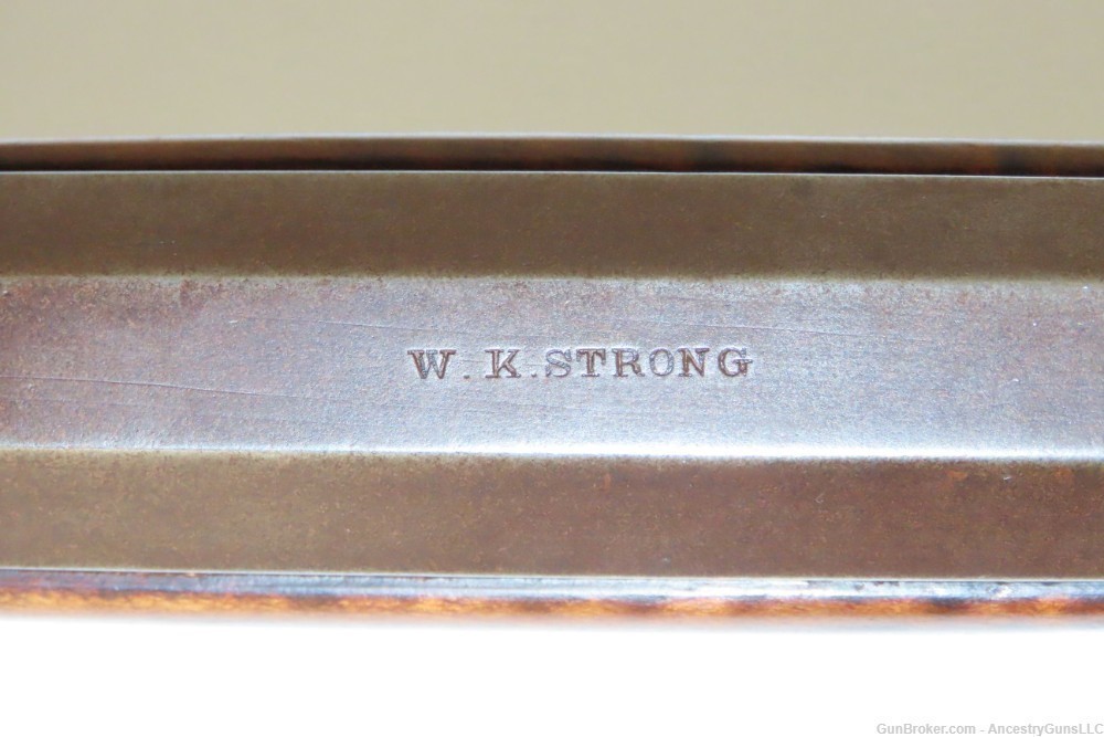 c1870s MICHIGAN W.K. STRONG LONG RIFLE .36 Caliber Half-Stock Maple Antique-img-9