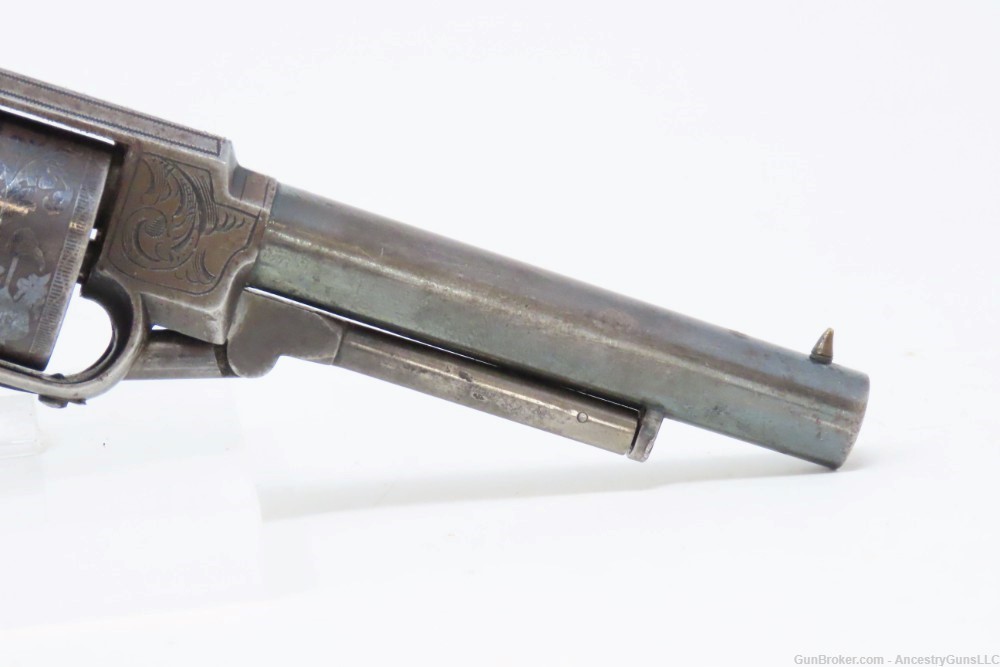 VERY RARE Engraved Antique JAMES WARNER .28 Cal. Percussion Pocket Revolver-img-16