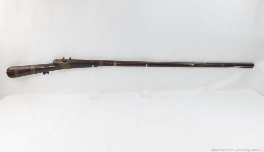 Engraved MASSIVE 1700s Antique Indian TORADAR MATCHLOCK .71 Caliber Musket -img-1